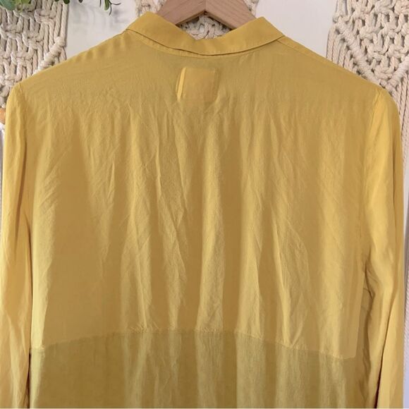 ANTHROPOLOGIE Maeve Anni Buttondown Collared Blouse Gold Yellow Size 12 - Picture 8 of 14